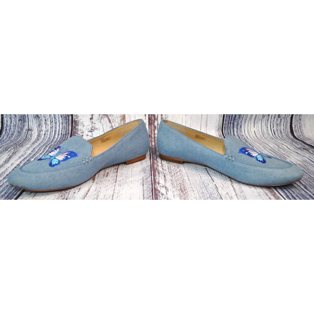 Talbots Blue Butterfly Embroidered Loafers - Picture 4 of 8